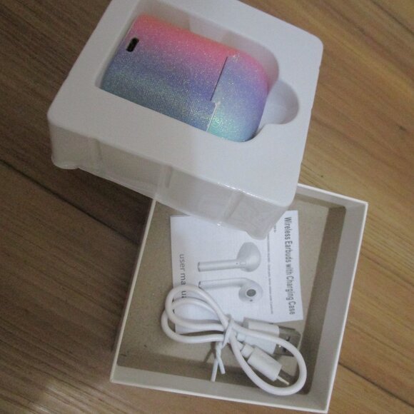 Sugar & Jade White Wireless Bluetooth earbuds colorful sparkle case NIB - Picture 8 of 13